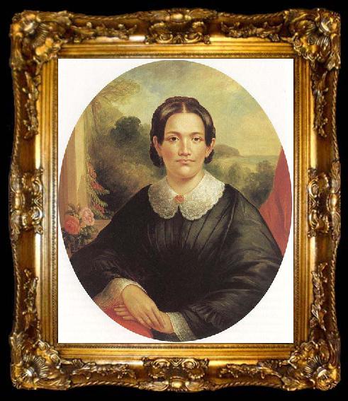 framed  John Mix Stanley Portrait of Mrs. Benjamin Pitman, ta009-2